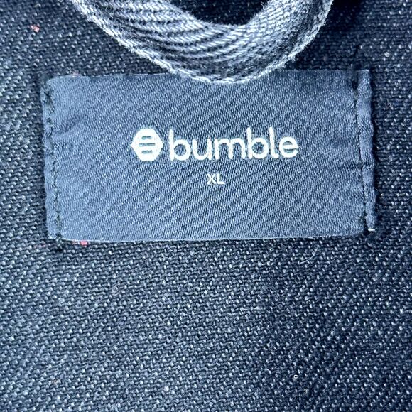 Bumble Denim Jacket Black‎ XL Unisex Oversized Logo Trucker Streetwear - Picture 5 of 13